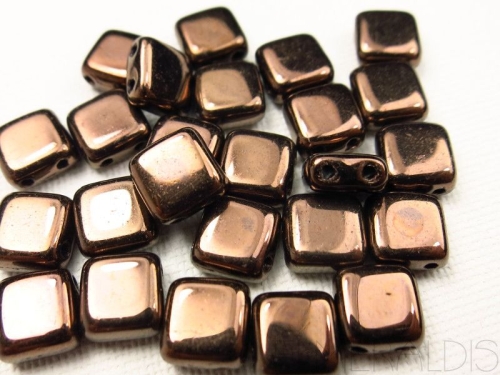 6mm CzechMates™ Tile Beads Dark Bronze 25x