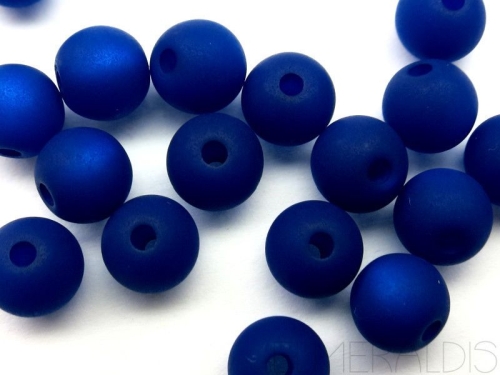 8mm Polaris Perlen matt nachtblau dunkelblau 10x
