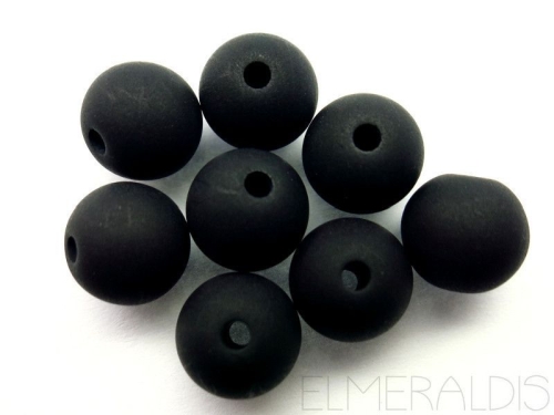 8mm Polaris Perlen matt schwarz black 10x