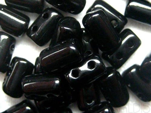 Rulla Beads Jet Black Opaque Schwarz Glasperlen 10g