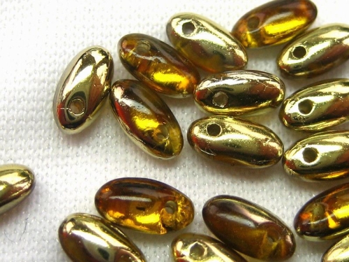 6mm Rizo Beads Topaz Amber Glasperlen 10g