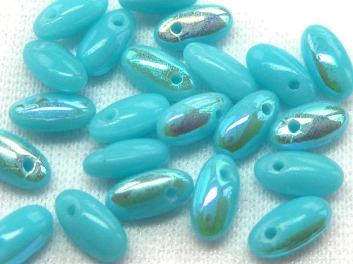 6mm Rizo Beads Turquoise AB türkis Glasperlen 10g