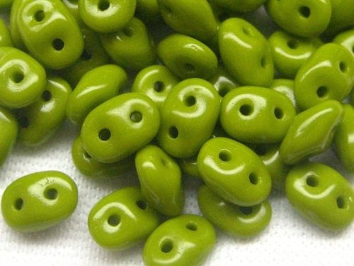 SuperDuos Olivine Green Opaque hellgrün olive 10g