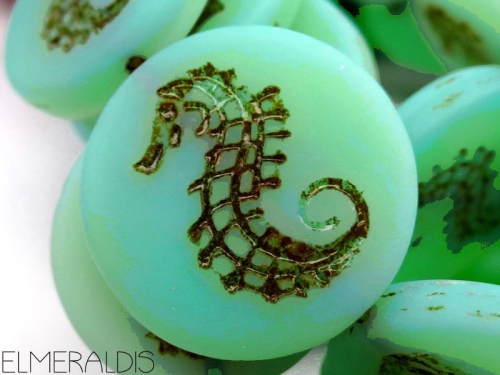 1x Seahorse Mint Turquoise Picasso