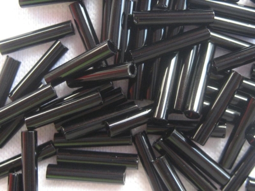 9mm Stiftperlen TOHO Opaque Jet schwarz Black 10g