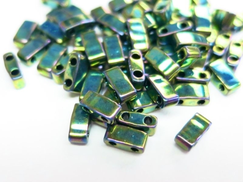 5g Tila Half Beads Miyuki Metallic Green Iris