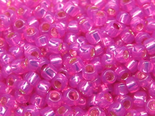 8/0 Rocailles TOHO Silver Lined Milky Hot Pink 10g
