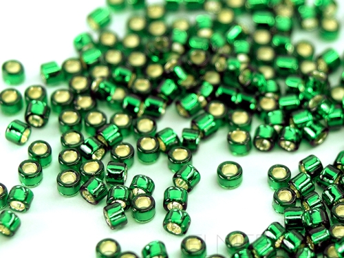 11/0 Delica TOHO Treasures Silverlined Green Emerald dunkelgrün 5g