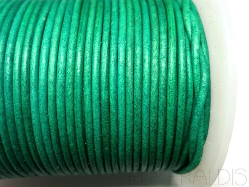 2 mm Lederband Dark Turquoise Green türkis 1m