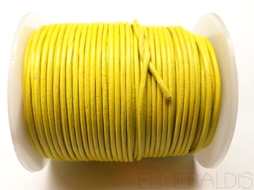 2 mm Lederband Canary Yellow gelb 1m