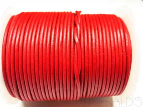 2 mm Lederband Red Rot 1m