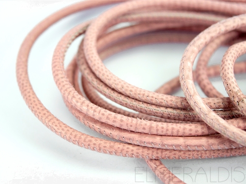 4mm Nappa Lederband Dusty Pink Snake rosa 20cm