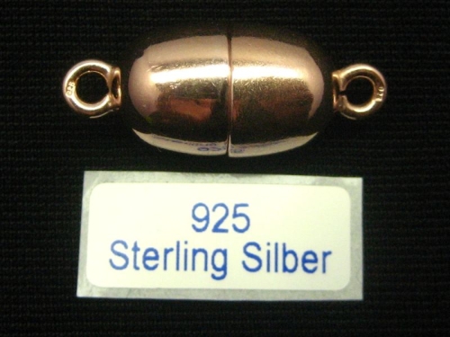 15 mm Magnetverschluß 925 Silber Rosegold vergoldet