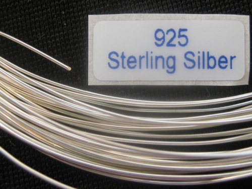 0,5 mm Silberdraht 925 Silber 1m