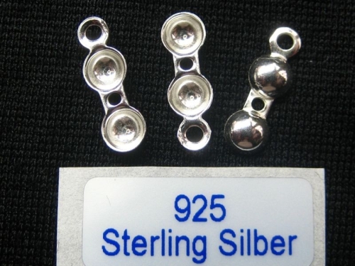4 mm 2 St Klappkapseln 925 Silber