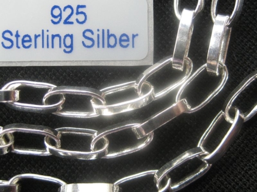 7,7 mm Ankerkette 925 Silber 10cm