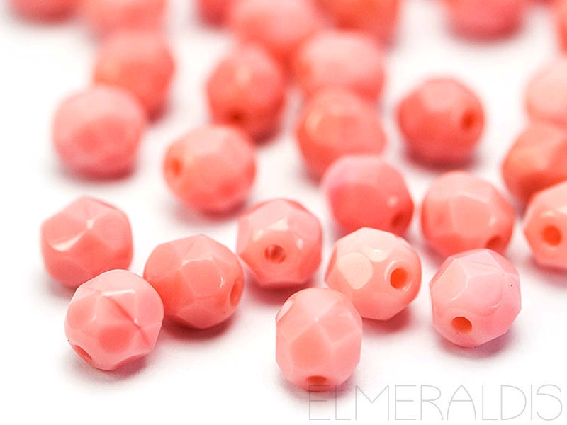 6mm feuerpolierte Glasperlen Carnation Pink 30x