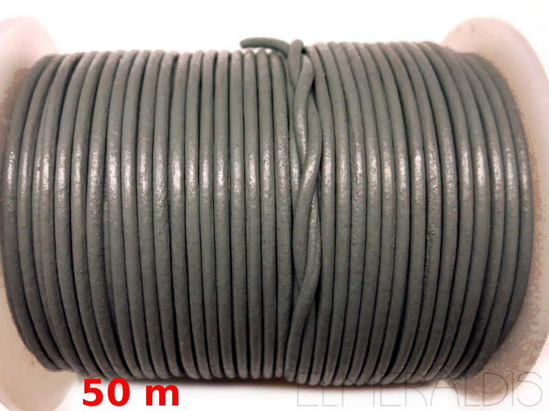 1,0 mm Lederband Medium Grey Gray grau 50m