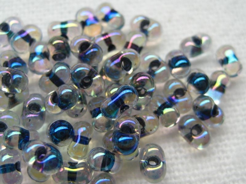 10g Miyuki Berry Beads Noir Crystal AB