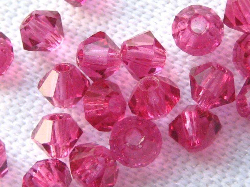 3mm 20x Bicone Glasperlen Fuchsia