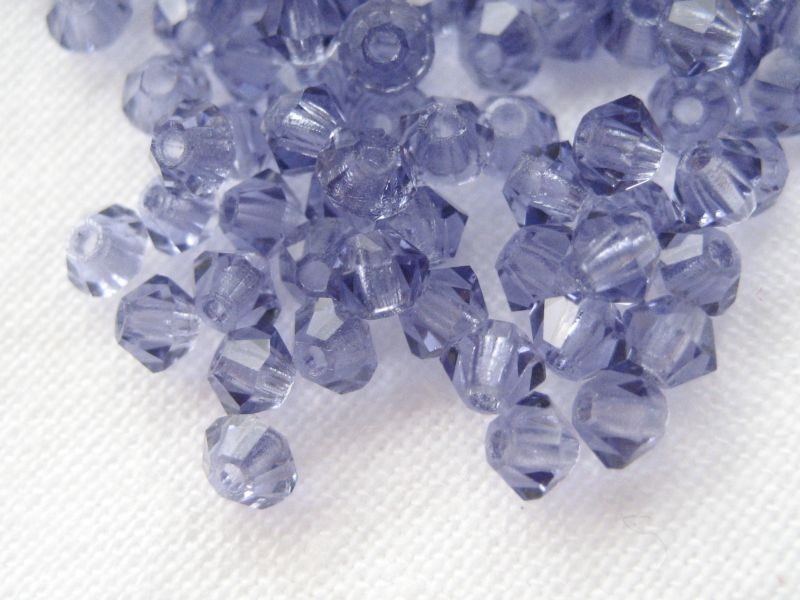 3mm 20x Bicone Glasperlen Tanzanite