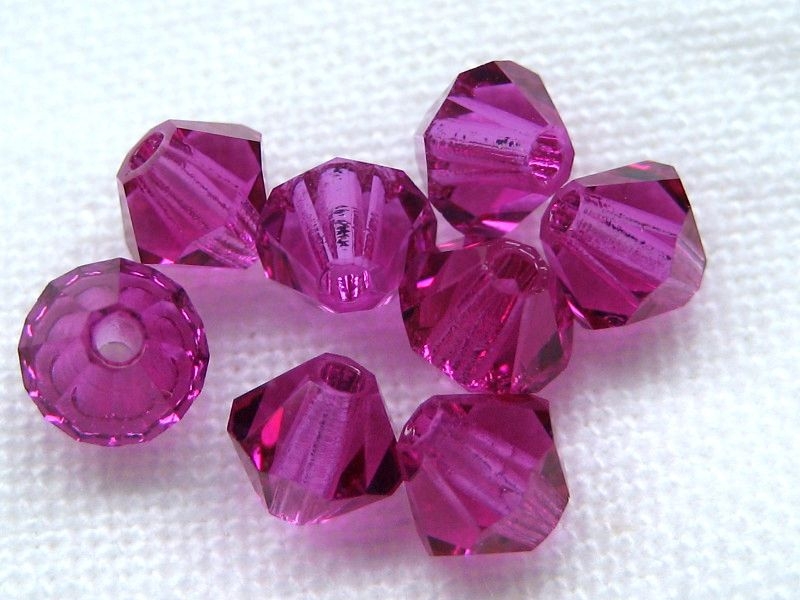 4mm Bicone Glasperlen Fuchsia lila magenta 20x