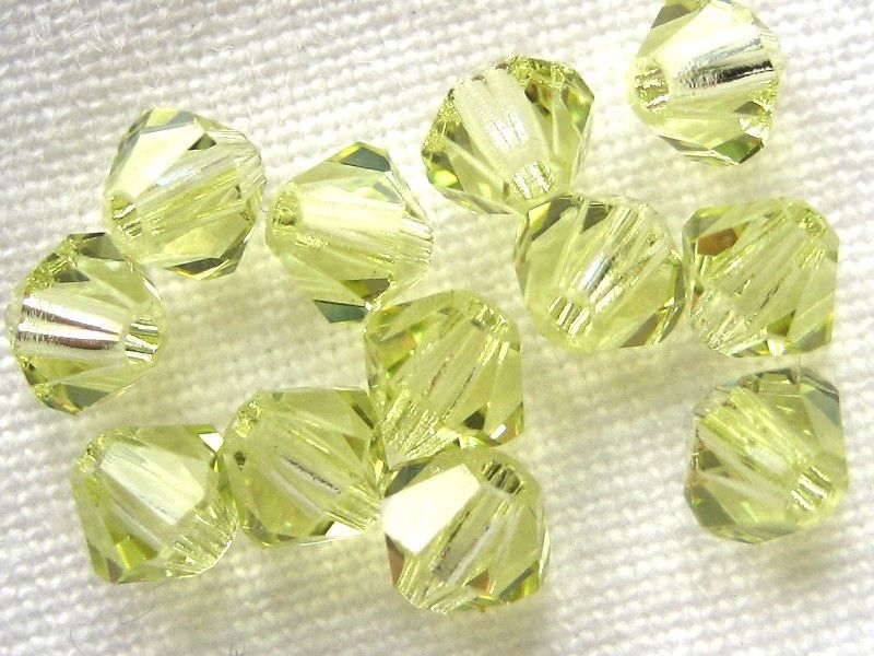 4mm 20x Bicone Glasperlen Jonquil