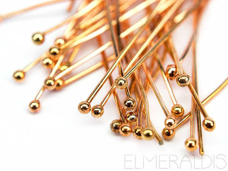 25mm Kugelstifte Farbe Rosegold Ballpins Zamak 50x