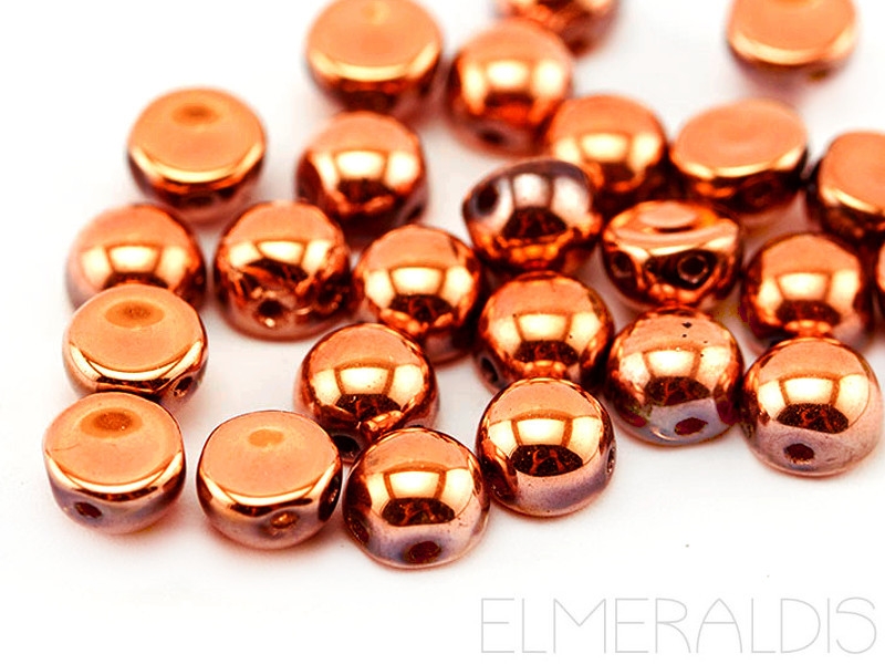 6mm Cabochons 2-Loch Crystal Capri Gold Full 10x