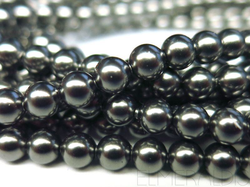 4mm 10x Swarovski® Crystal Pearls Dark Grey grau