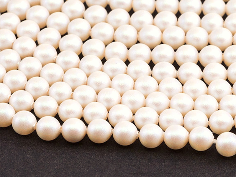 4mm Swarovski® Crystal Pearls Pearlescent White weiss matte 10x