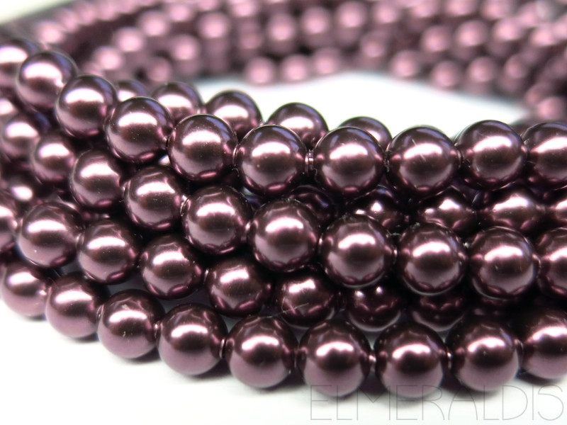 6mm Swarovski® Crystal Pearls Burgundy 10x