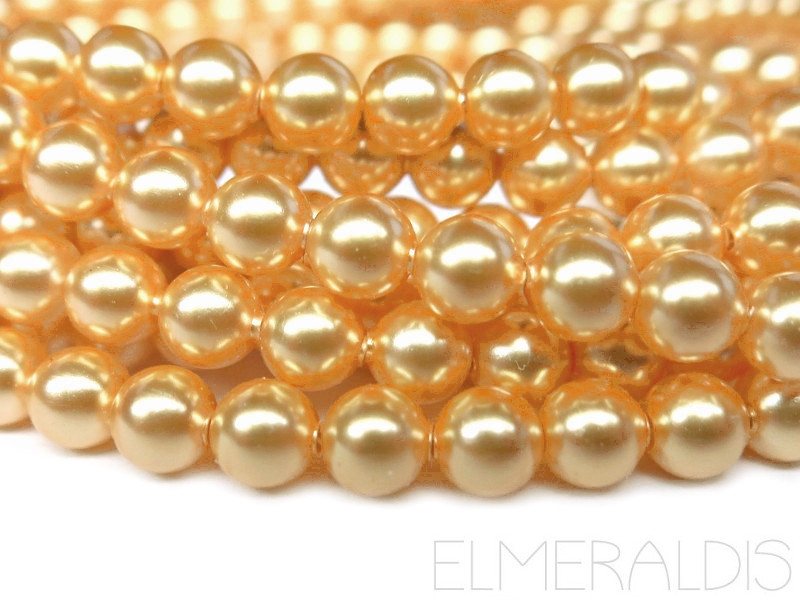 6mm Swarovski® Crystal Pearls Light Gold hellgelb 10x