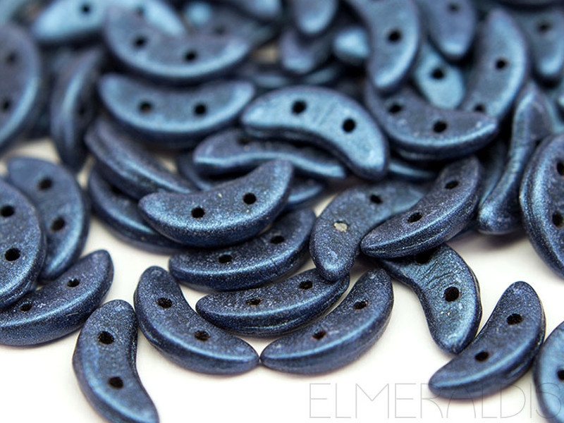 10mm CzechMates™ Crescent Blue Metallic Suede 5g