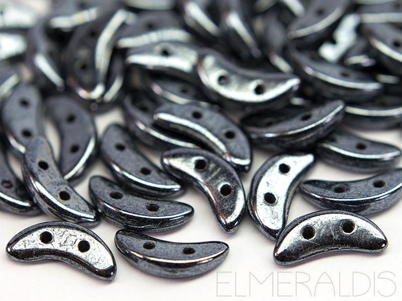 10mm CzechMates™ Crescent Hematite grau 5g