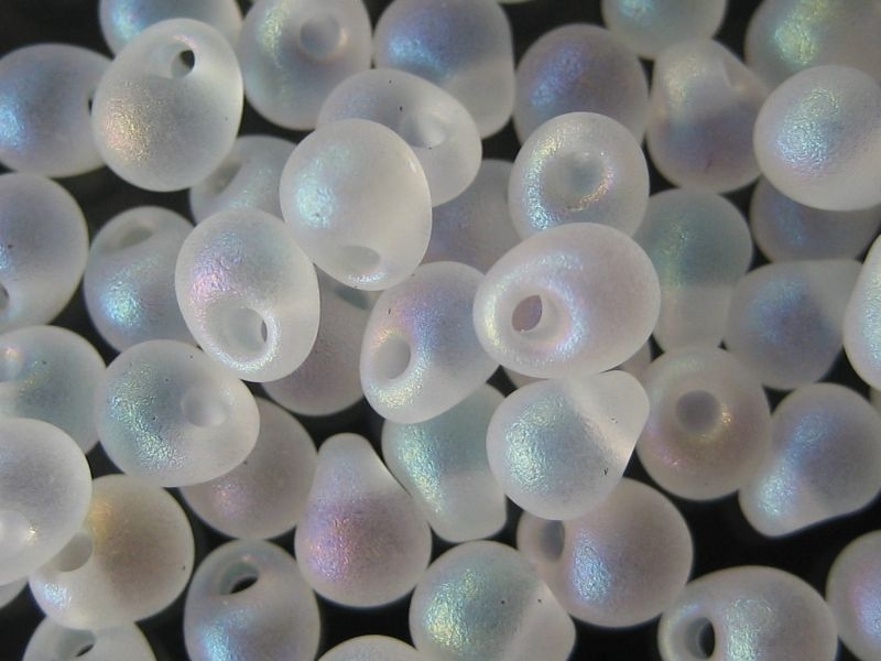 10g Miyuki Drop Beads Matte Crystal AB