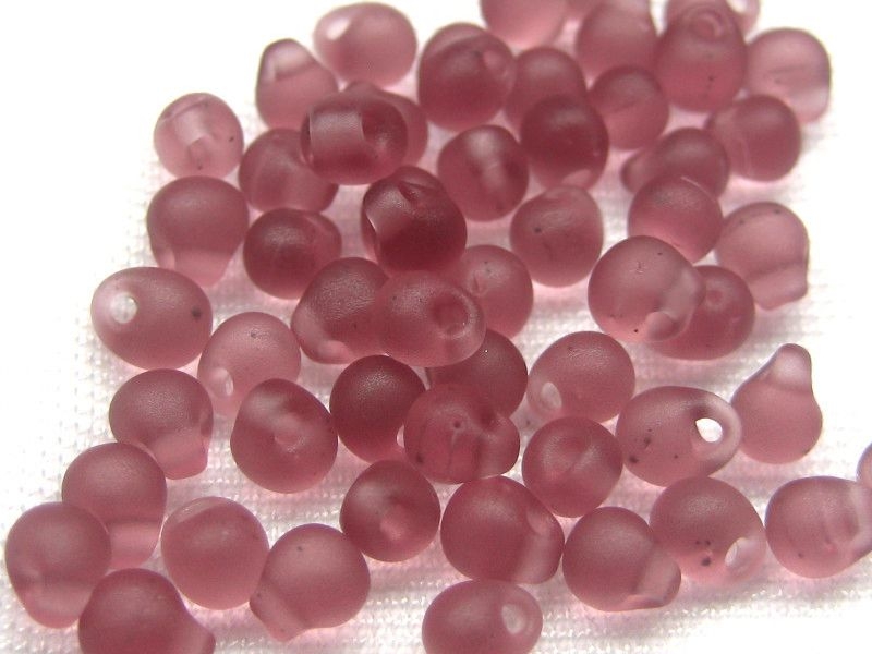 3,4 mm Drop Beads Miyuki Smoky Amethyst Matte 10g