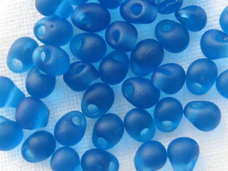 10g Miyuki Drop Beads Matte Capri Blue