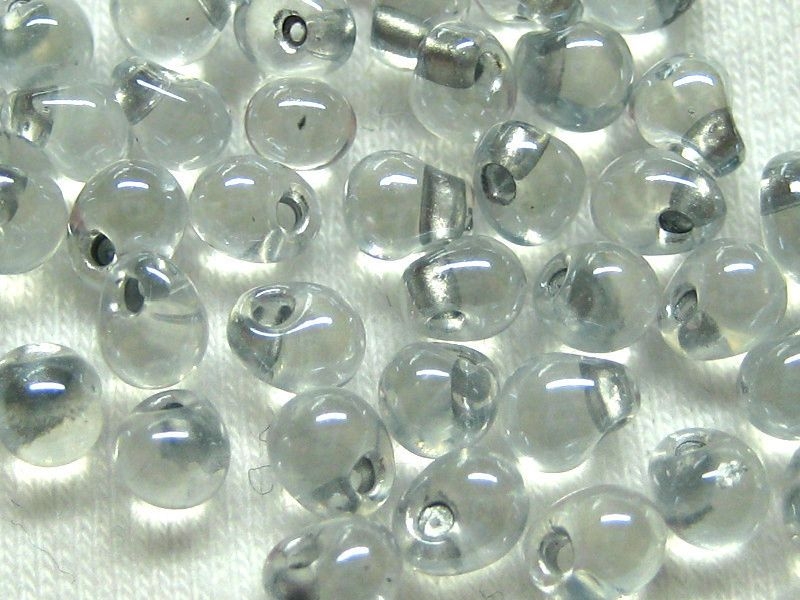 10g Miyuki Drop Beads Pewter Crystal