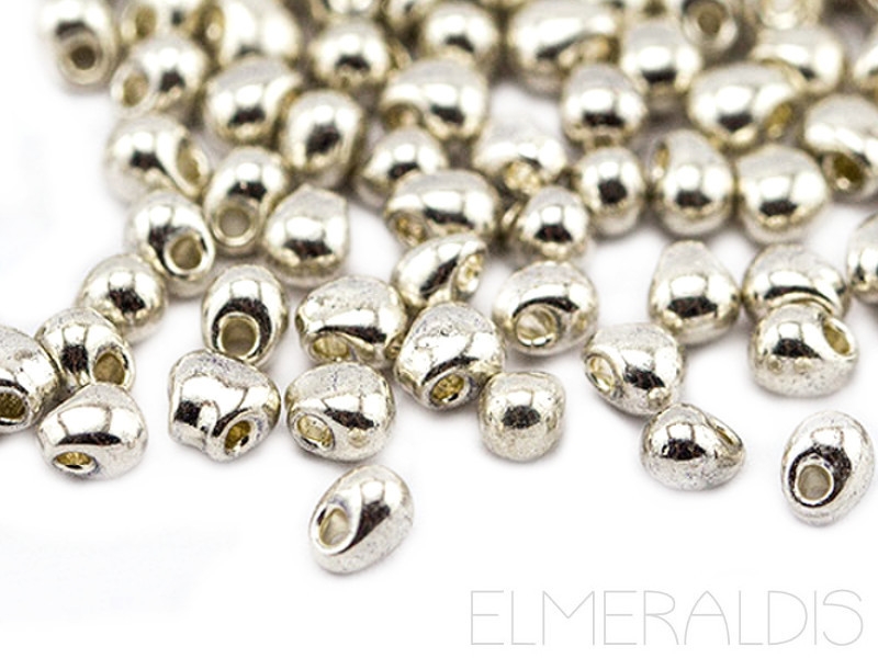 2,8 mm Drop Beads Miyuki Galvanized Silver 10g