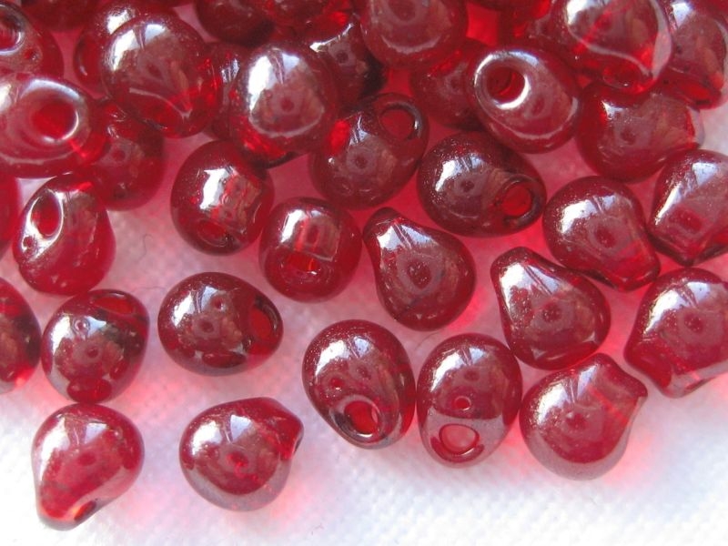 10g Miyuki Drop Beads Garnet Gold Luster