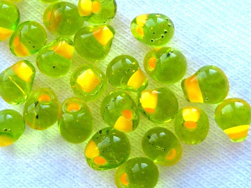 10g Miyuki Drop Beads Apricot Chartreuse