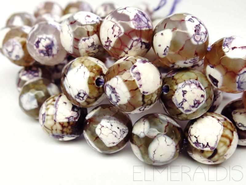 12mm Achate Perlen Edelsteine rund facettiert violett lila 2x