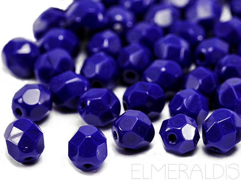 3mm feuerpolierte Glasperlen Navy Blue Opaque 50x