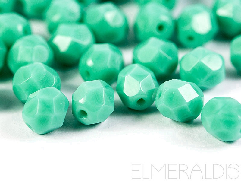 3mm 50 feuerpol Glasperlen Opaque Turquoise