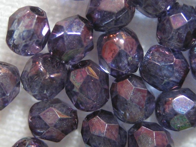 3mm 50 feuerpol Glasperlen Luster Amethyst