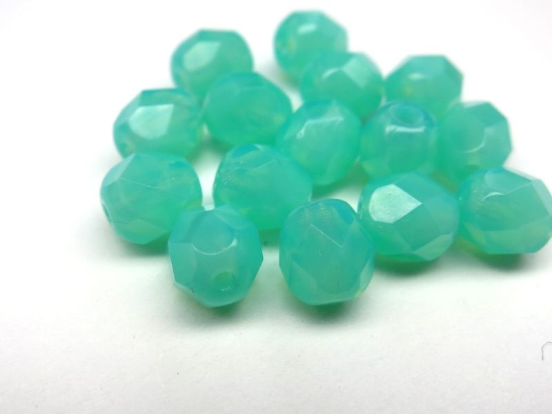 6mm feuerpolierte Glasperlen Jade Opal 10x