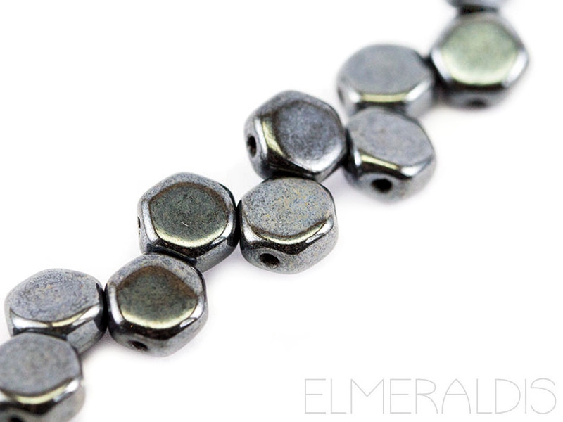 6mm Honeycombs Gunmetal Hematite grau Metallic 30x