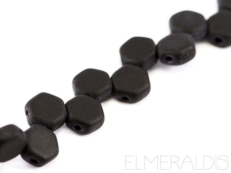 6mm Honeycombs Matte Jet schwarz Black Opaque 30x