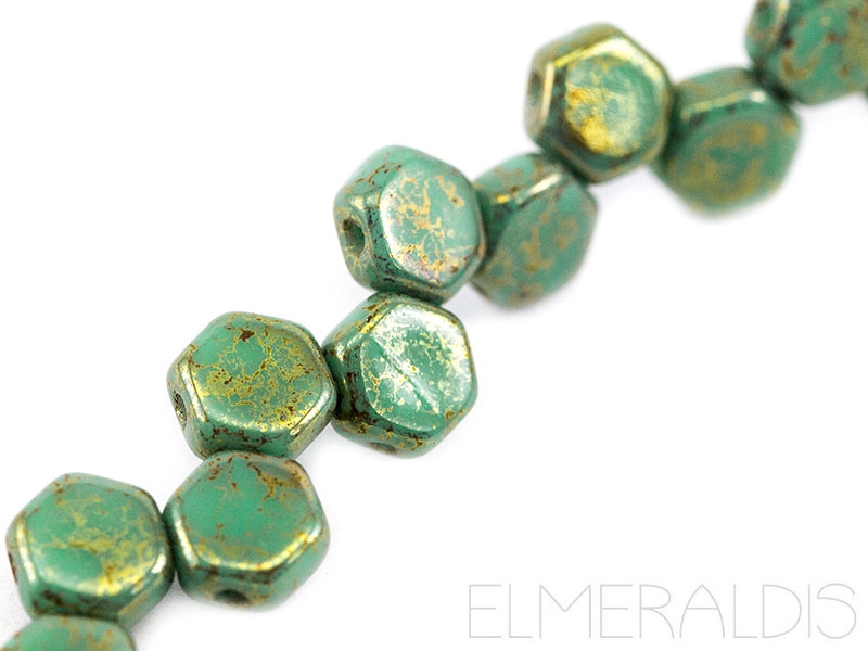 6mm Honeycombs Green Turquoise Lumi türkis 30x